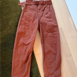Lemaire Burgundy Twisted Belted Jeans